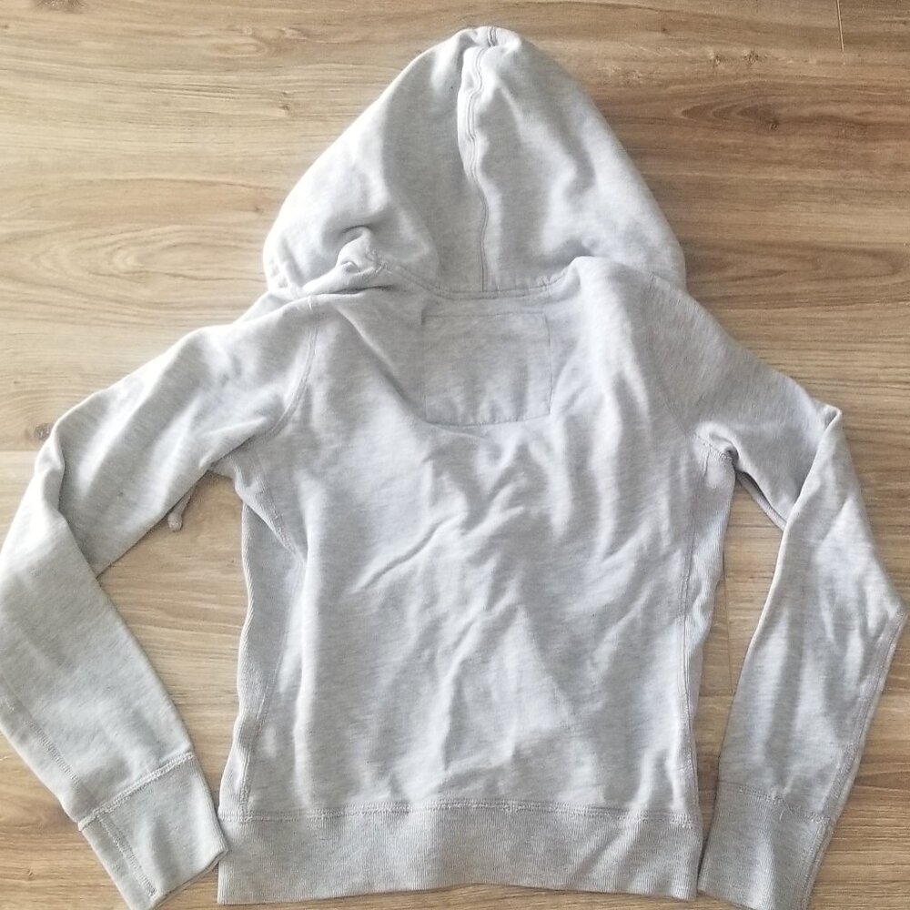 ABERCROMBIE HEATHER GRAY ZIP HOODIE SWEATSHIRT SIZE M - Picture 4 of 7
